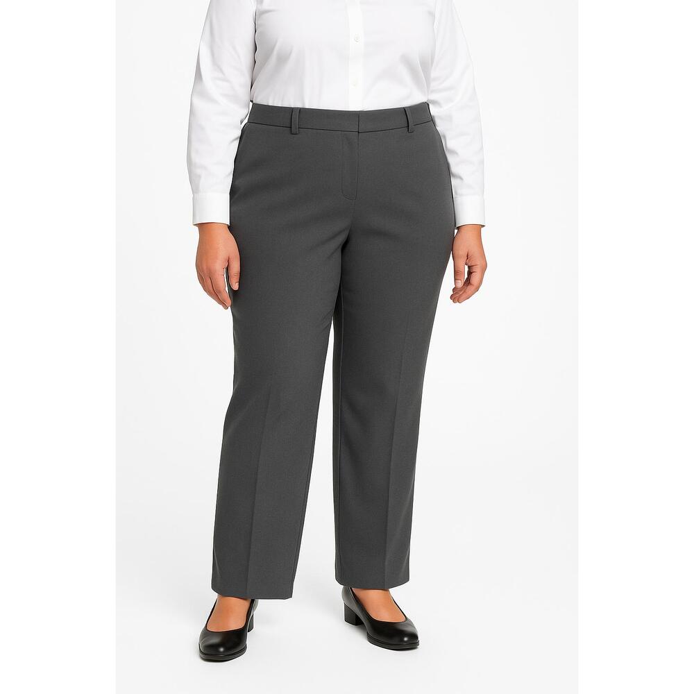 Ruby Rd Pants Womens Size 16‎ Grey Dress Flat Front Belt Loops Workwear Classic